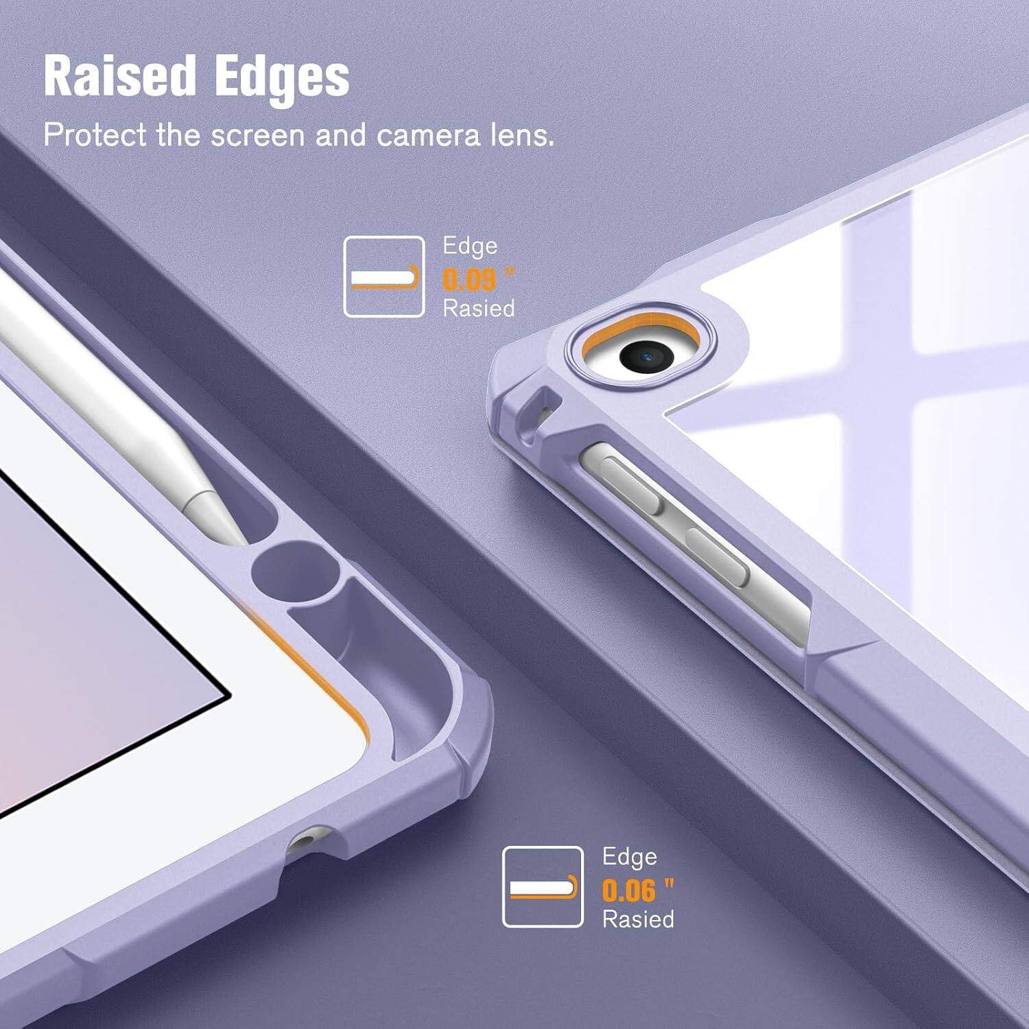Raised Edges Protect the screen and camera lens.

Edge 0.09" Raised

Edge 0.06" Raised