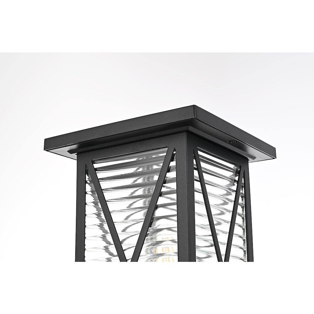 Alt View 1. Elegant Lighting - Jada 16 inch Outdoor Post light in Black - Black And Clear.