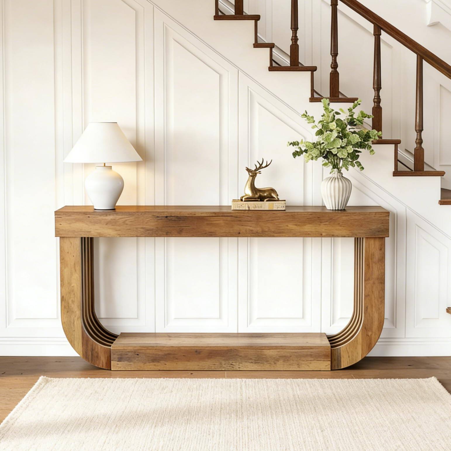 Back. Tribesigns - 1Easylife 70.9-Inch Sofa Table, Extra Long Wooden Console Table, 2-Tier Brown Wooden Entryway Table for Living Room, Lar - Rustic Brown.