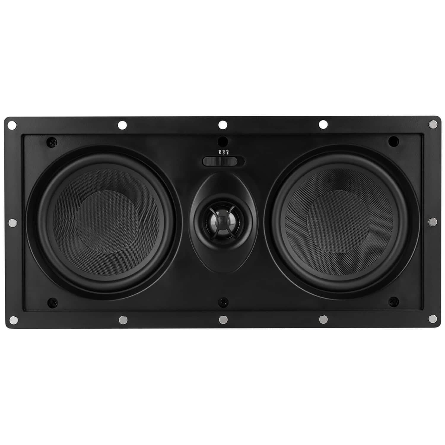Dayton Audio - Micro-Edge ME525MTM All-Channel In-Wall Speaker, Dual 5.25" Woofers, Pivoting Tweeter - White