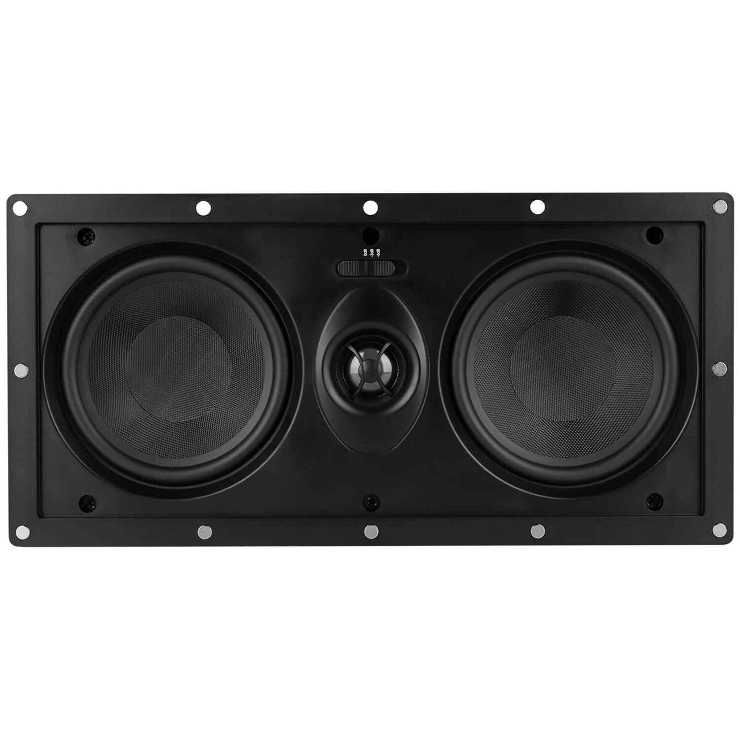 Front. Dayton Audio - Micro-Edge ME525MTM All-Channel In-Wall Speaker, Dual 5.25" Woofers, Pivoting Tweeter - White.