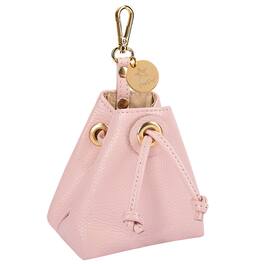 PoisePup - Genuine Leather Hands-Free Pet Walking and Training Treat Pouch for Dog - Light Pink