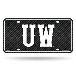Rico Industries - Wyoming Cowboys 12x6 Carbon Fiber Design Metal License Plate Auto Tag - Multi