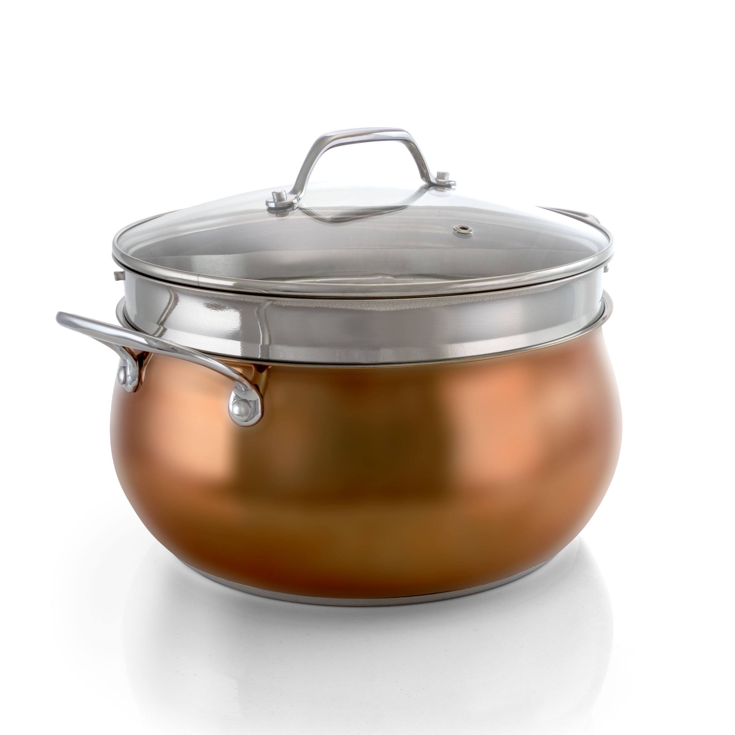 Alt View 5. Oster - Oster Carabello 9 Piece Stainless Steel Cookware Combo Set in Copper - Copper.