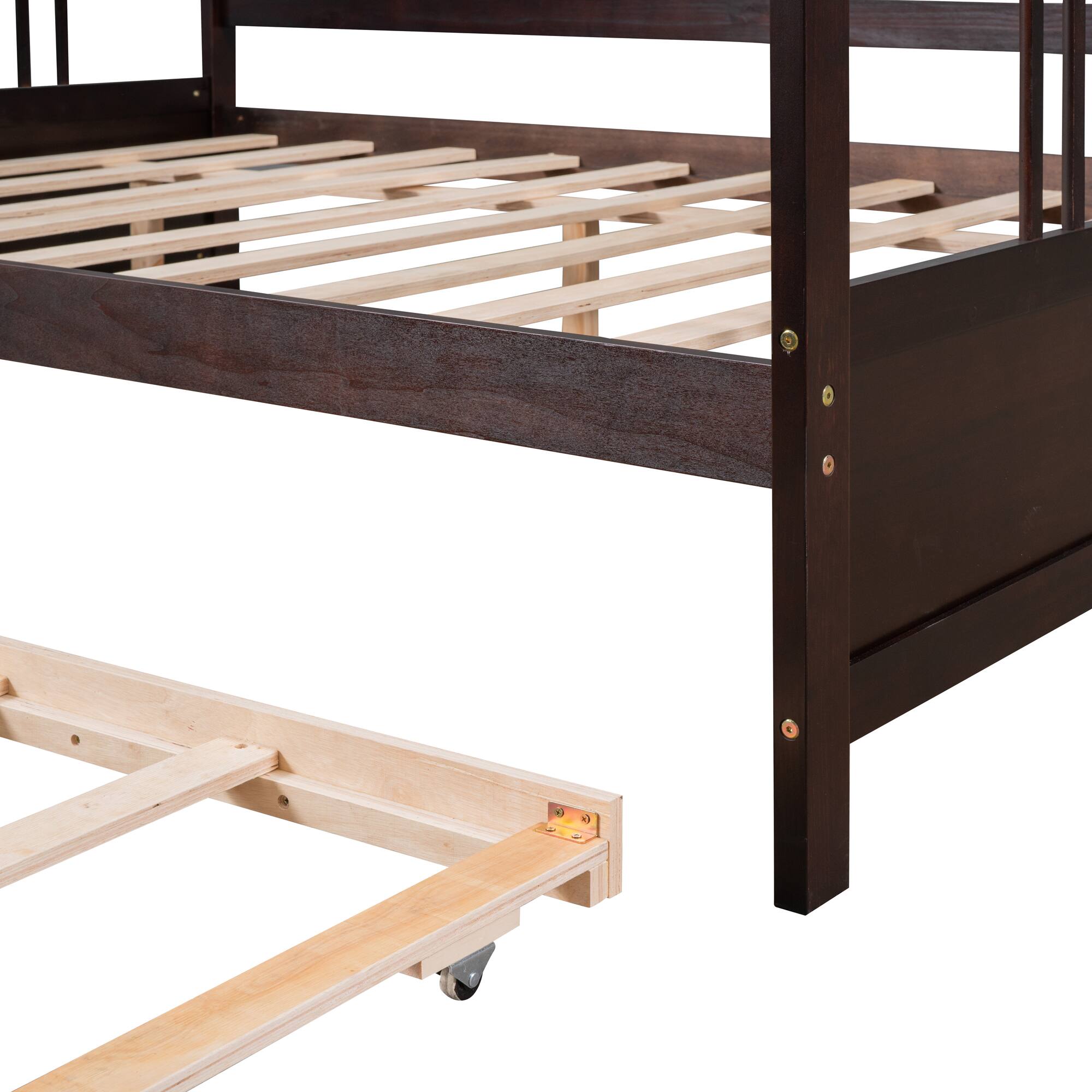 Alt View 5. Tiramisubest - Full Size Daybed Wood Bed with Twin Size Trundle,Espresso - Espresso.