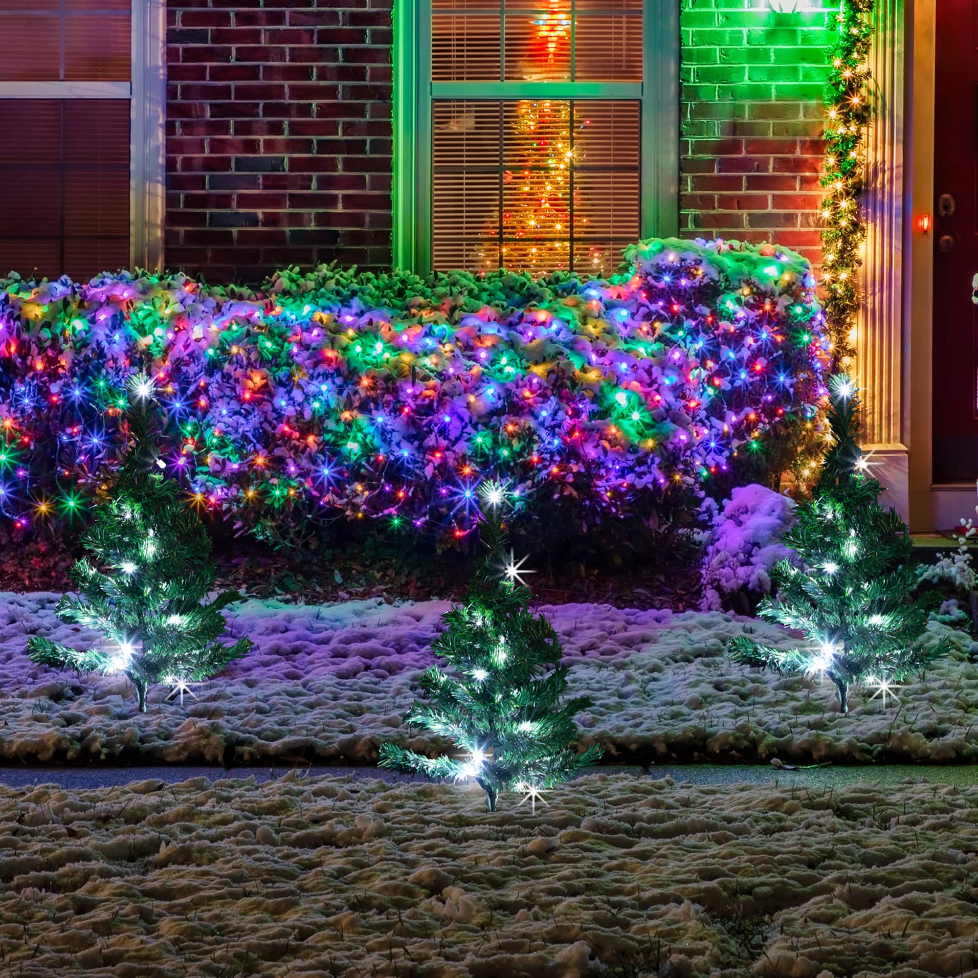 Northlight - LED Lighted Christmas Tree Outdoor Pathway Markers - 24" - Set of 3 - Green