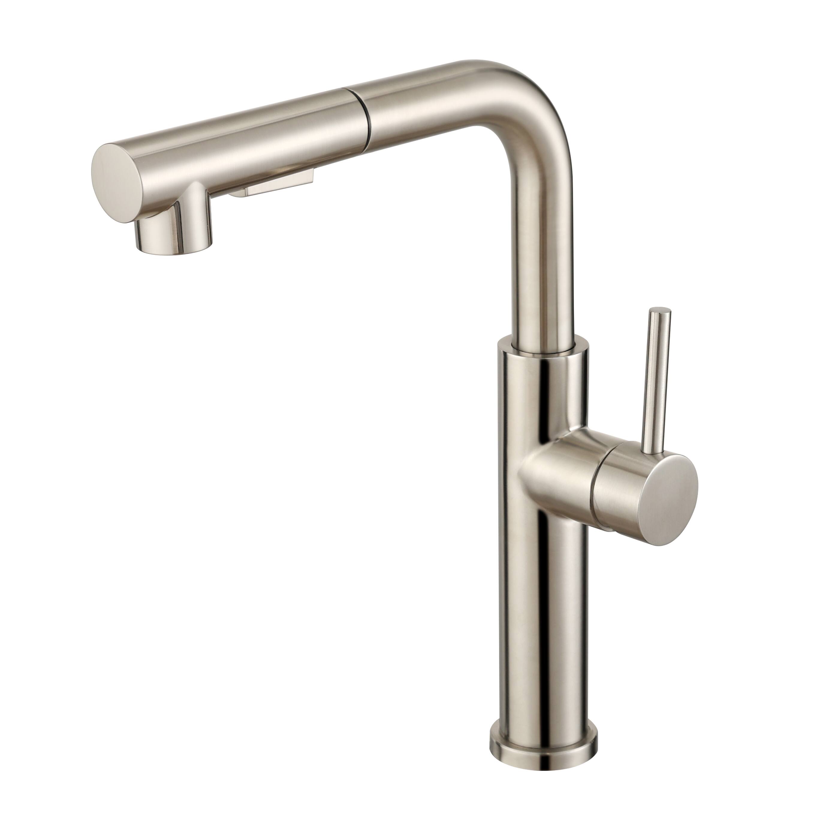 Front. Bothwa Home - Aqueduct 13.2 - Inch Kitchen Faucet - Brushed Nickel.