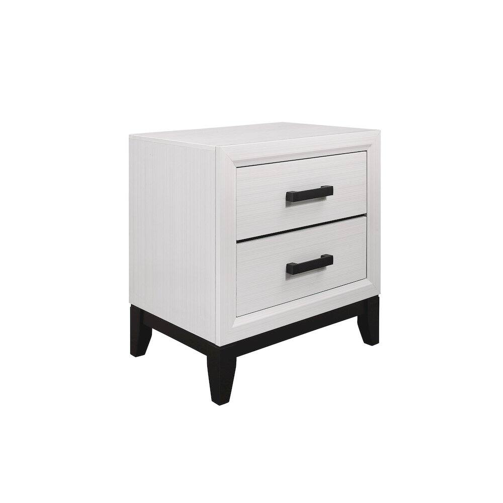 Alt View 1. Global Furniture USA - Rustic Transitional Kate White Nightstand, White - White.