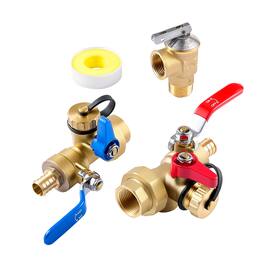 VEVOR - Water Heater Kit, 3/4 Inch Tankless Water Heater Service Valve Kit with 2PCS 3/4″ NPT to 3/4″ PEX-B Isolation Valves - Copper