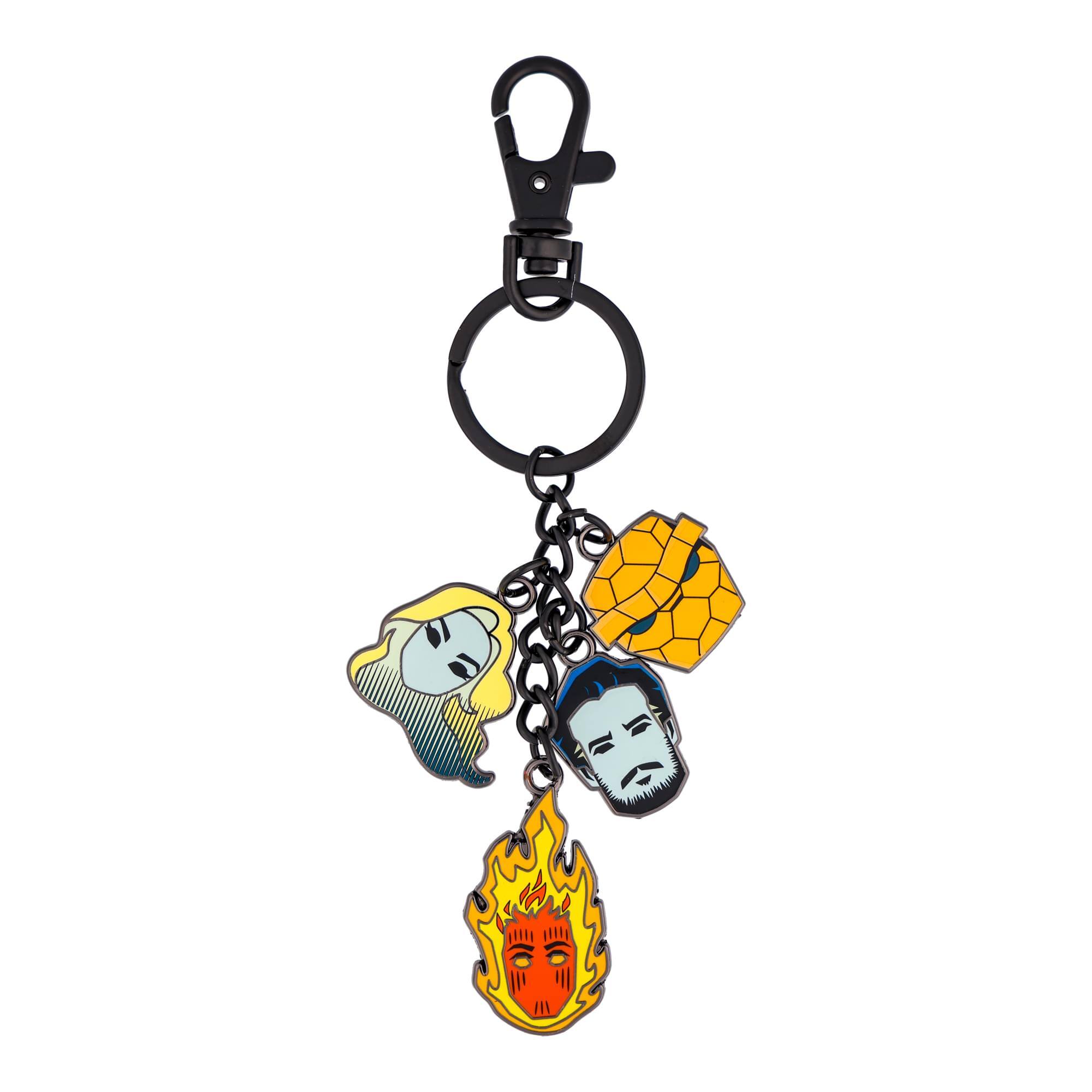 Front. SalesOne LLC - Marvel Studios The Fantastic Four: First Steps Character Charms Keychain - Multi-Colored.