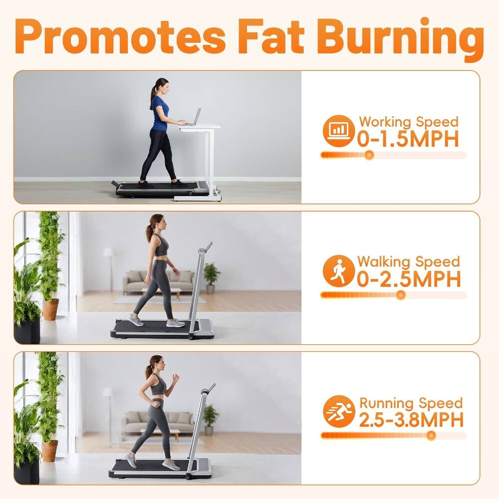 Promotes Fat Burning  
Working Speed: 0-1.5MPH  
Walking Speed: 0-2.5MPH  
Running Speed: 2.5-3.8MPH