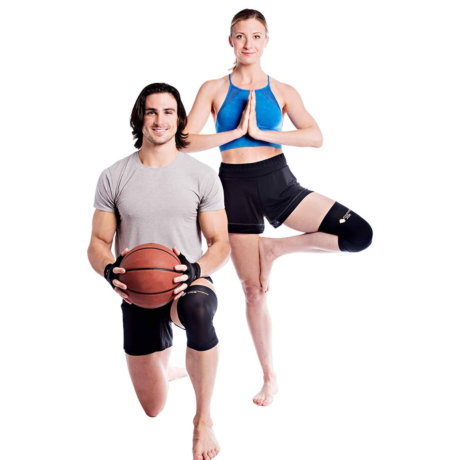 Alt View 6. Copper Compression - Copper Joe Knee Compression Sleeve - Pain Relief, Weightlifting, Running, Meniscus Tear, ACL, Arthritis - 2 Pack - 2XL - Black.