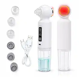 Luckbyte - Vacuum with Warm Compress, Water Oxygen Hydration, 6 Heads, 3 Levels, USB-C