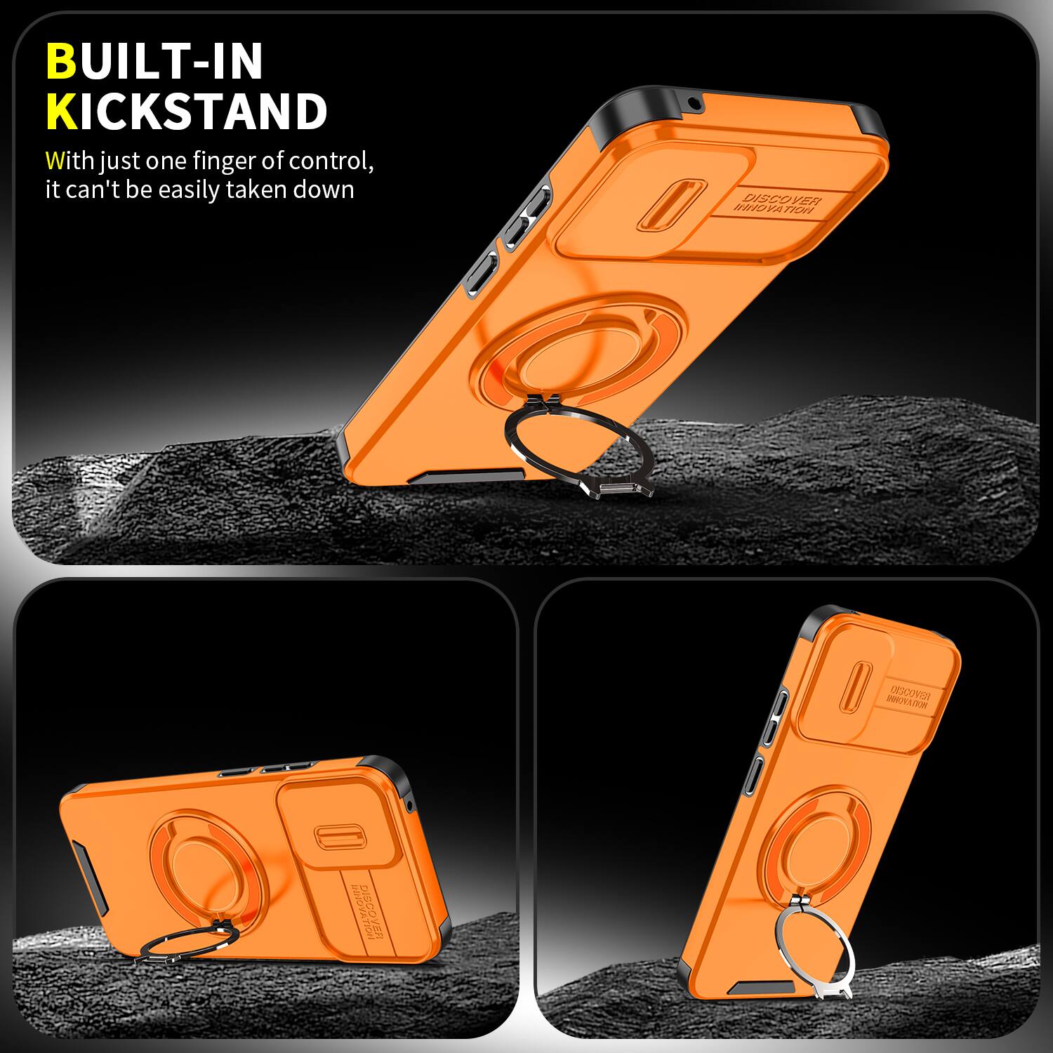 BUILT-IN KICKSTAND  
With just one finger of control, it can't be easily taken down  

DISCOVER INNOVATION  
ASVOCCIO