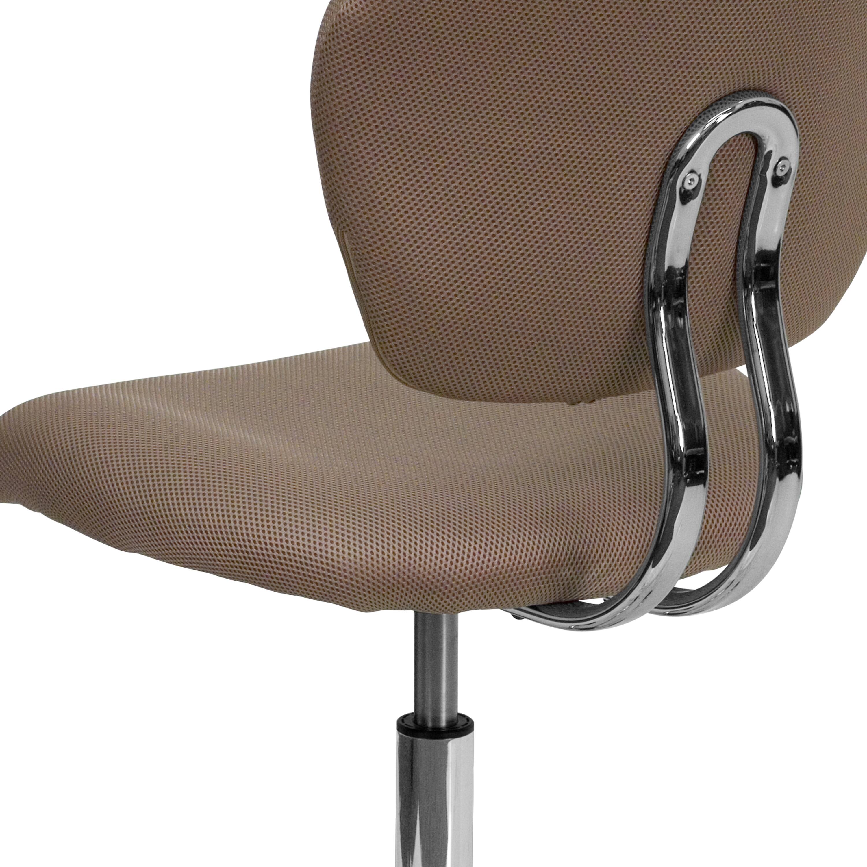 Alt View 8. Emma + Oliver - Mid-Back Mesh Padded Swivel Task Office Chair with Chrome Base - Coffee Brown.