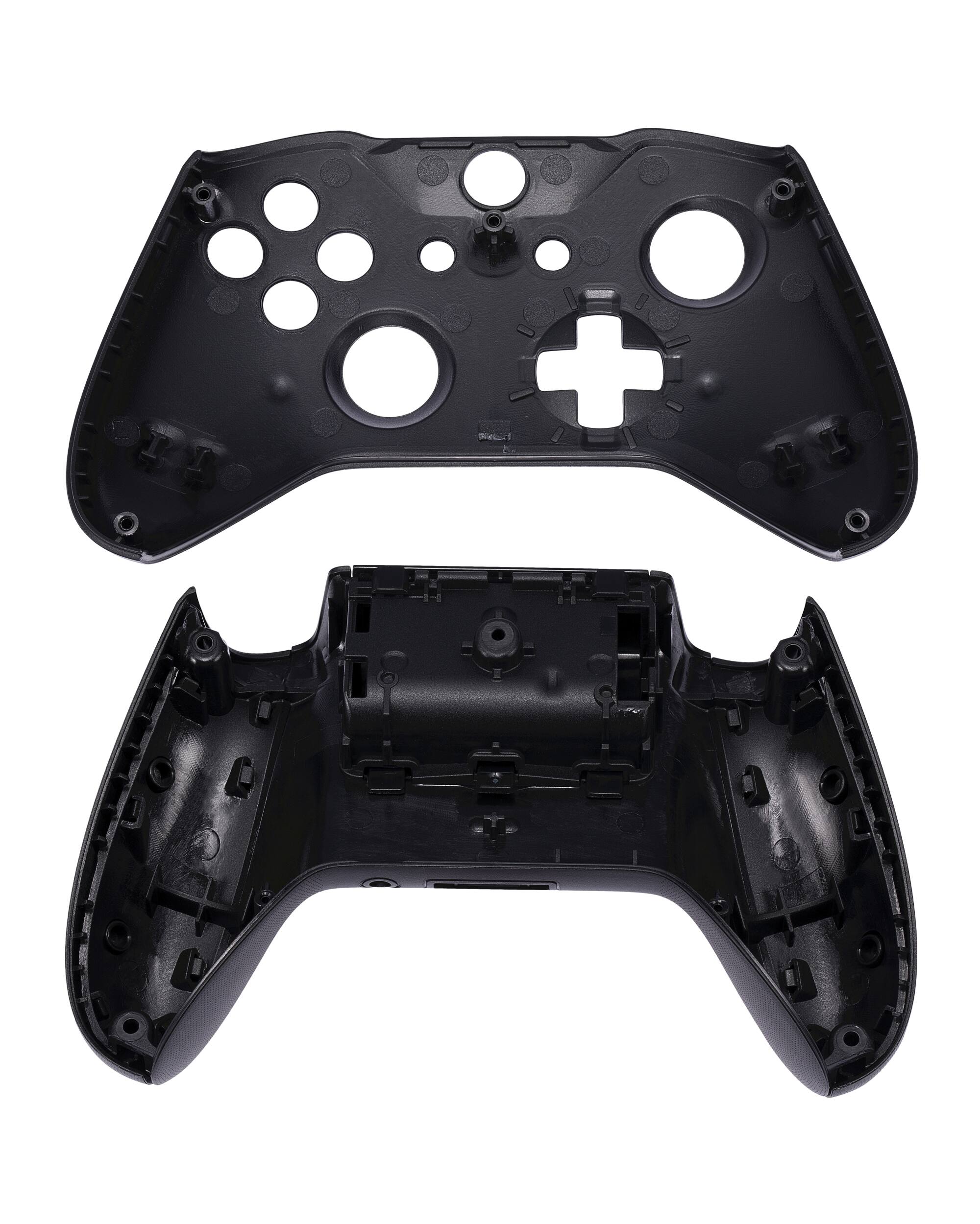 Alt View 2. Microsoft - Controller Faceplate Shells (Top and Bottom) Compatible For Xbox One X - Black - Black.