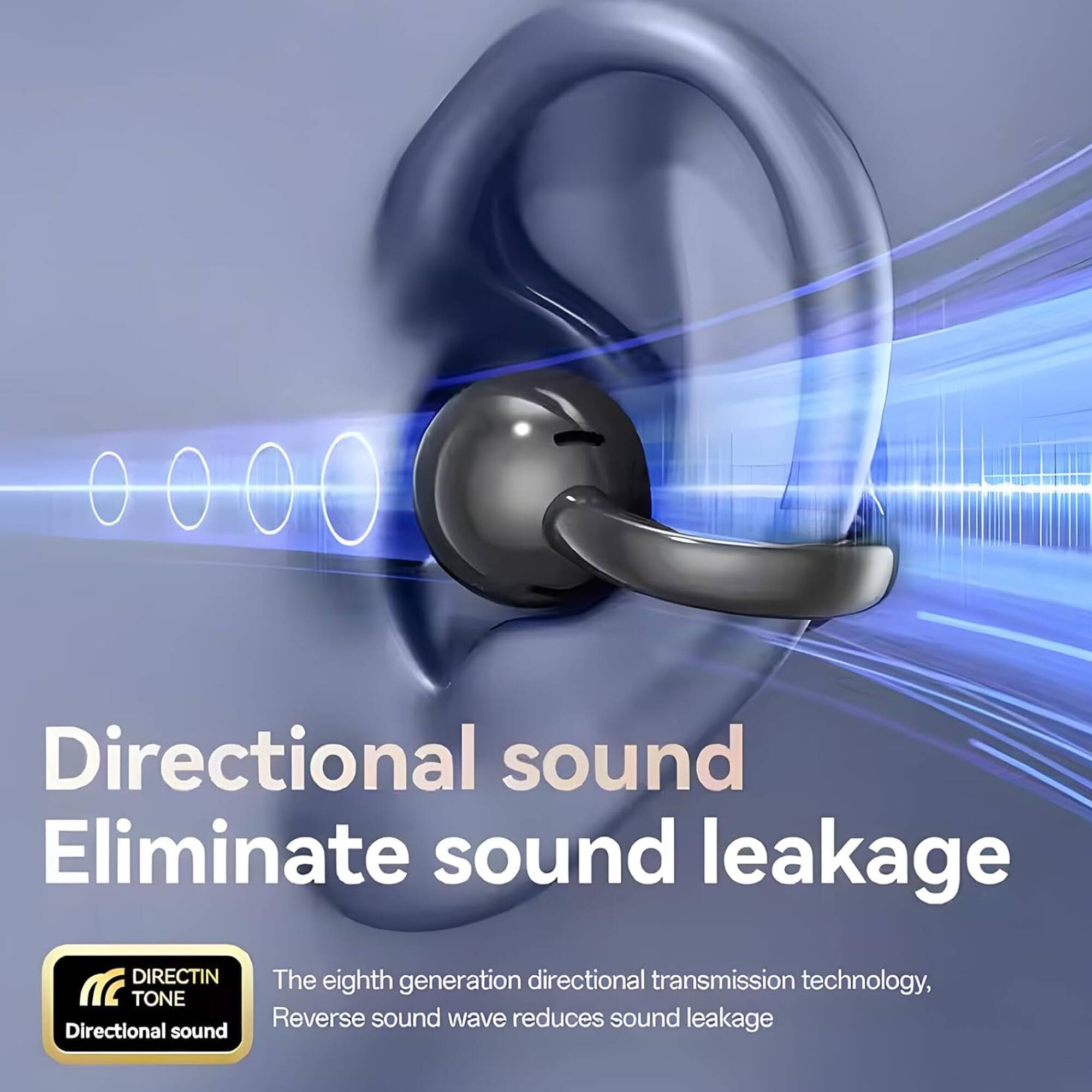 Directional sound  
Eliminate sound leakage  

The eighth generation directional transmission technology,  
Reverse sound wave reduces sound leakage  

DIRECTIN  
TONE  
Directional sound