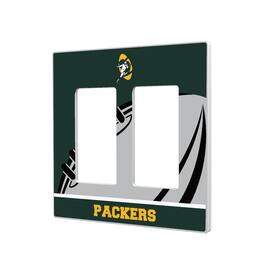 Keyscaper - Green Bay Packers Passtime Design Double Rocker Lightswitch Plate - Multicolor