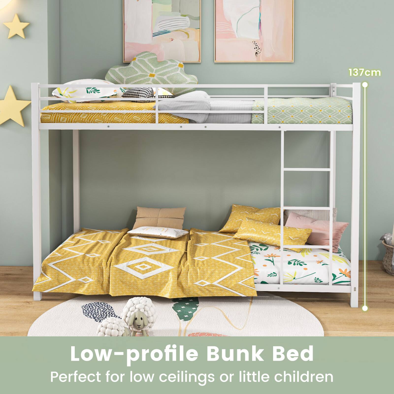 137cm

Low-profile Bunk Bed
Perfect for low ceilings or little children