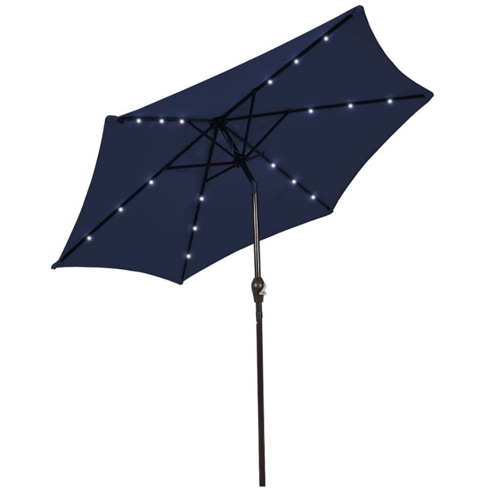 Alt View 4. Kadyn - 10 Feet Outdoor Patio umbrella with Bright Solar LED Lights-Dark Blue, Patio Offset Umbrella with Easy Tilt Adjustment.