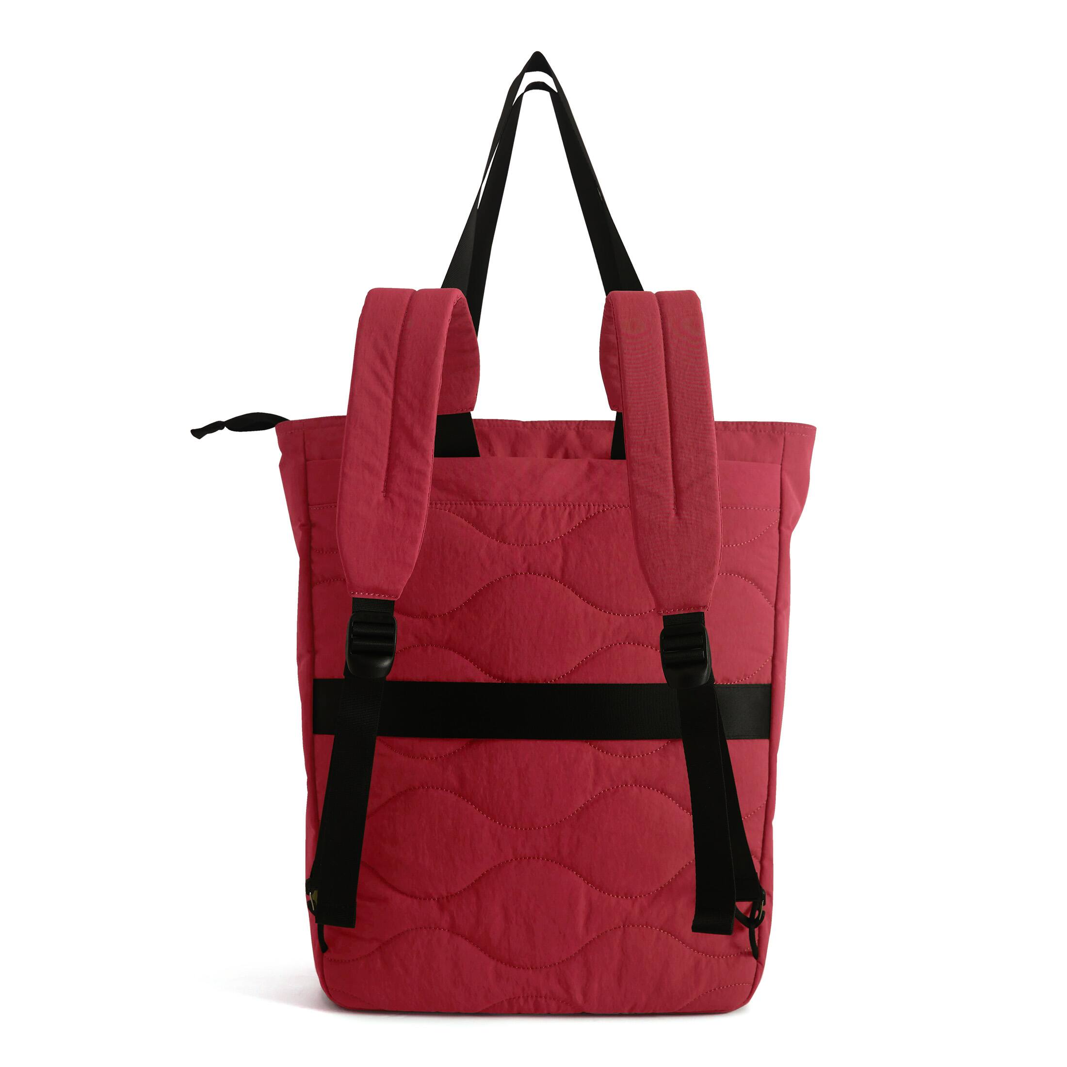 Angle. Bagsmart - Paz 20L Totepack, Convertible Backpack with Hidden Straps & 15.6" Laptop Compartment for Commute & Travel - Vermilion.