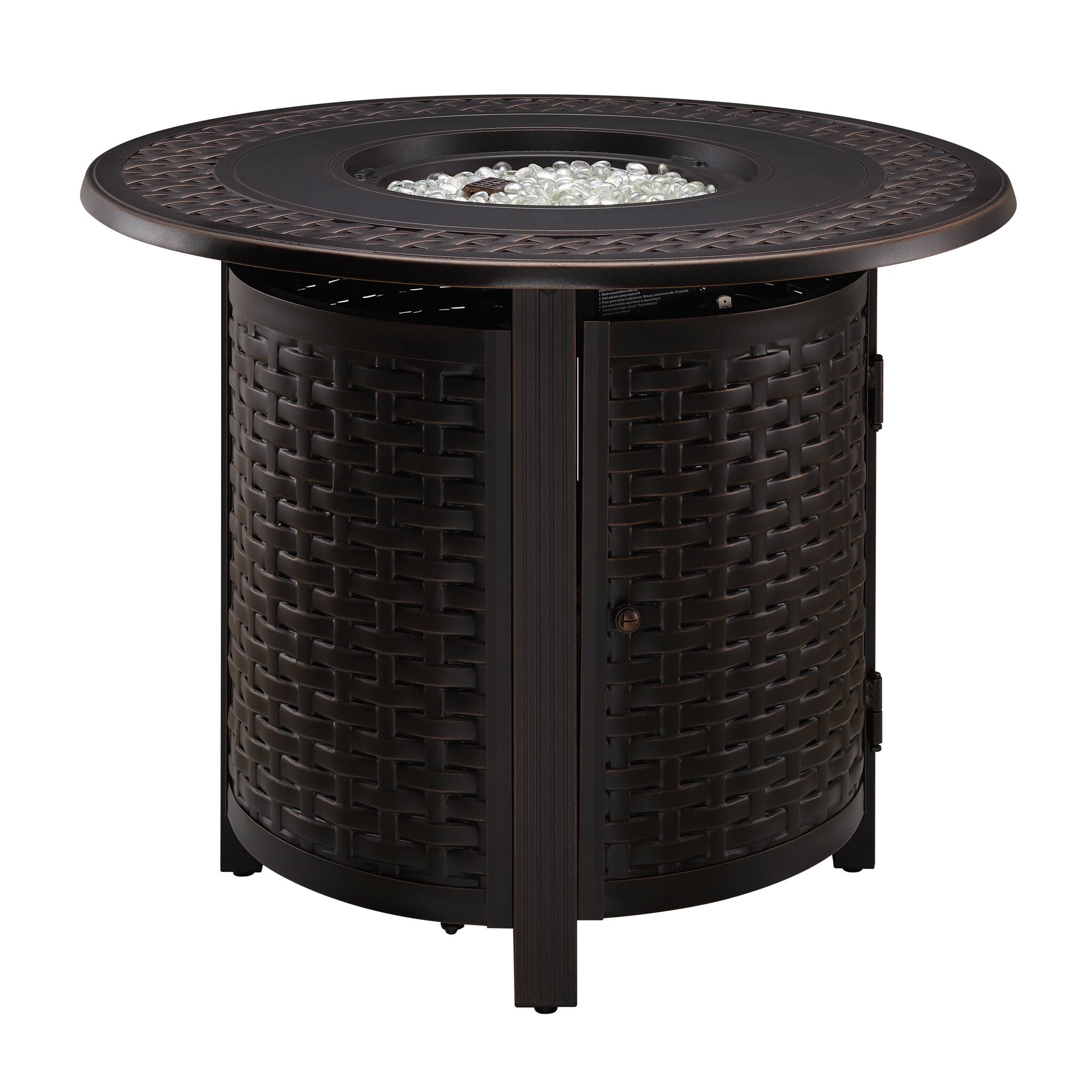 Alt View 11. Fire Sense - Hendricks Round Aluminum LPG Fire Pit - Antique Bronze.