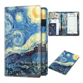 Kitcheniva - Organizer Wallet With Zipper Pocket & Card Holder Server Book For Waitress Waiter - Starry Night