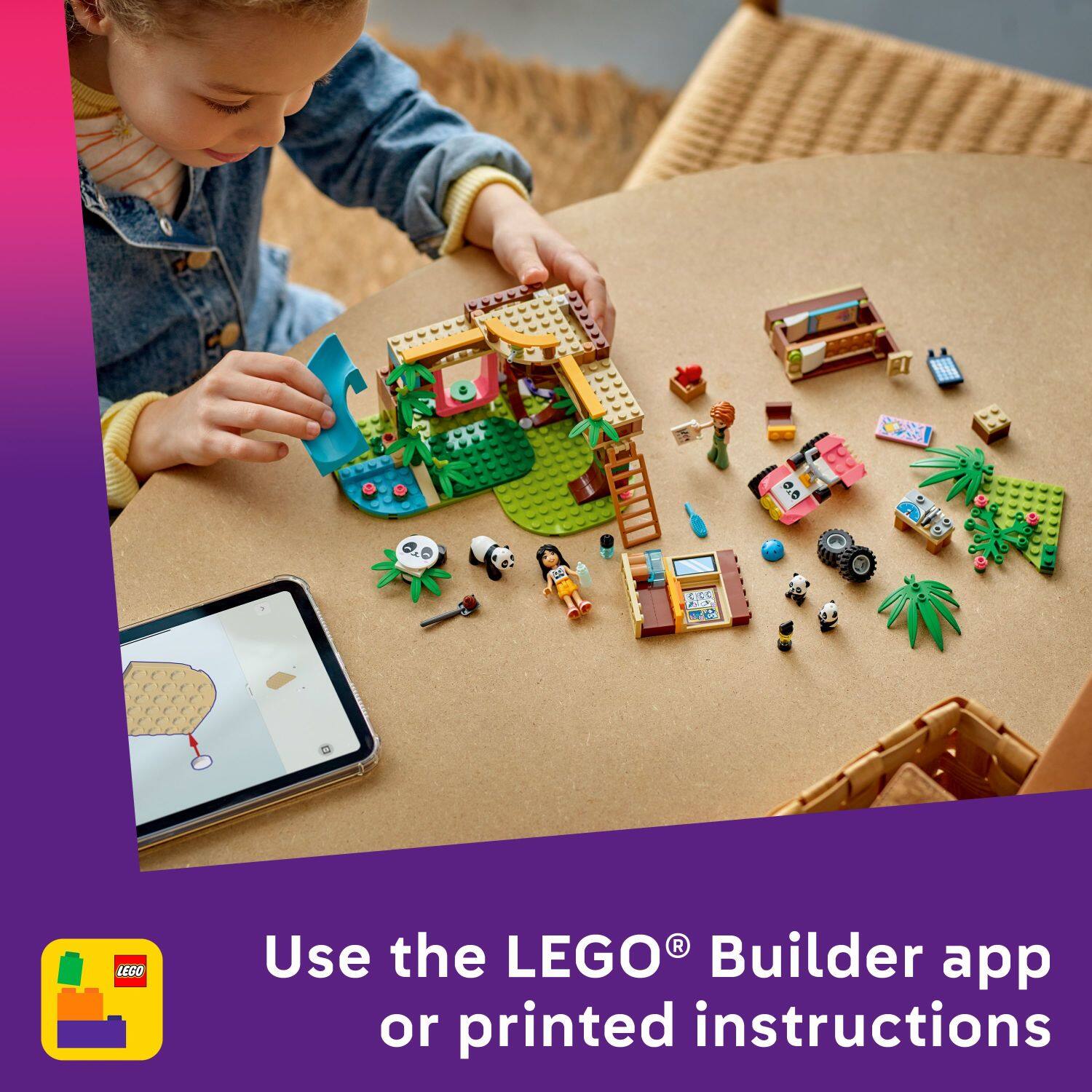 Use the LEGO® Builder app or printed instructions