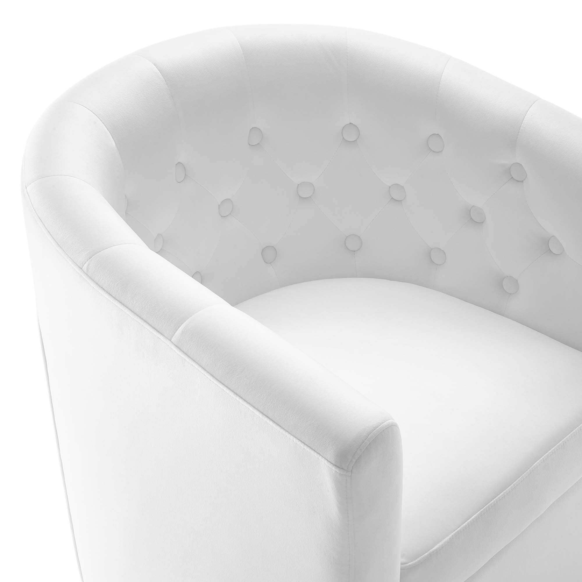 Alt View 1. Modway - Prospect Tufted Performance Velvet Swivel Armchair by Modway - White.