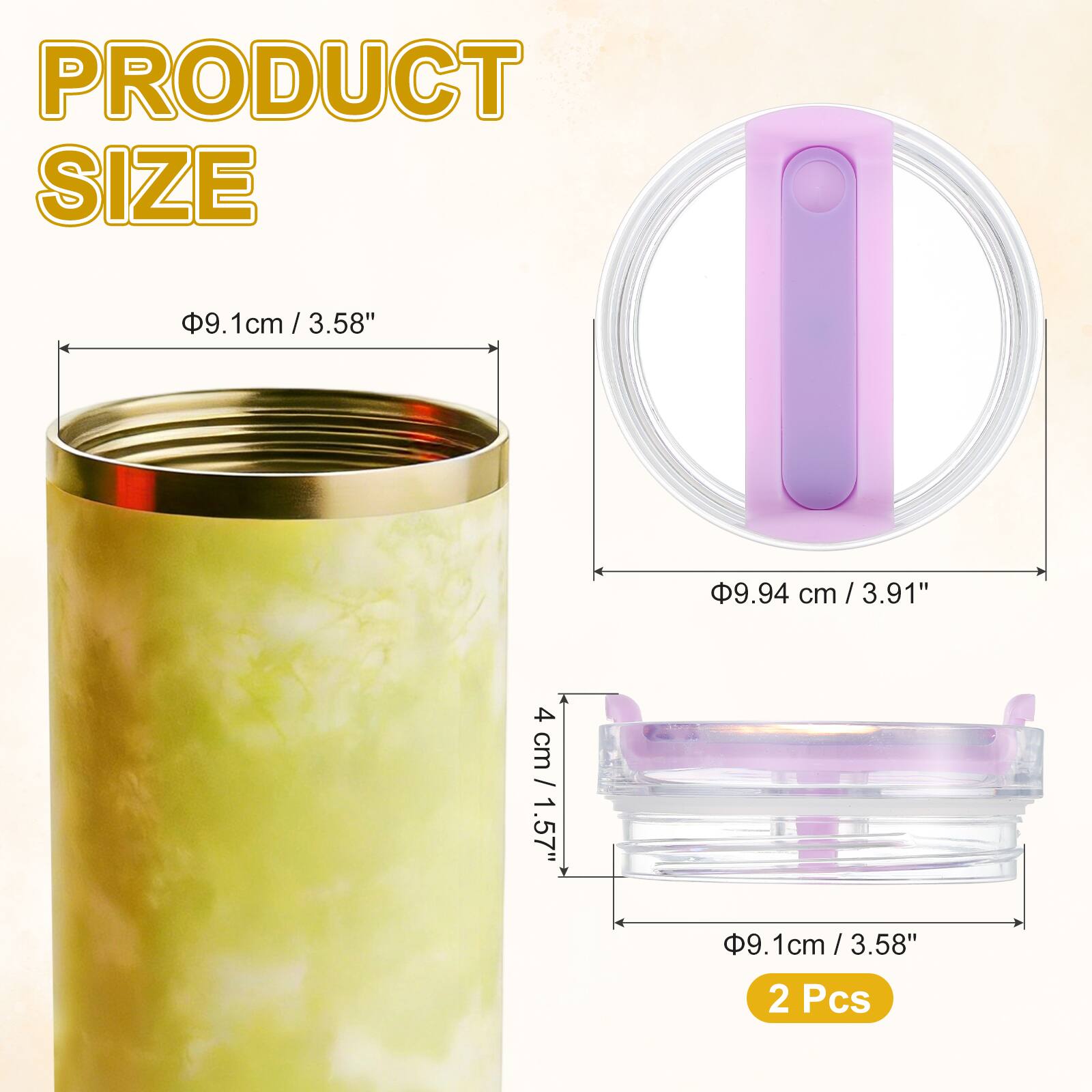 PRODUCT SIZE

9.1cm / 3.58"  
9.94 cm / 3.91"  
4 cm / 1.57"  
2 Pcs