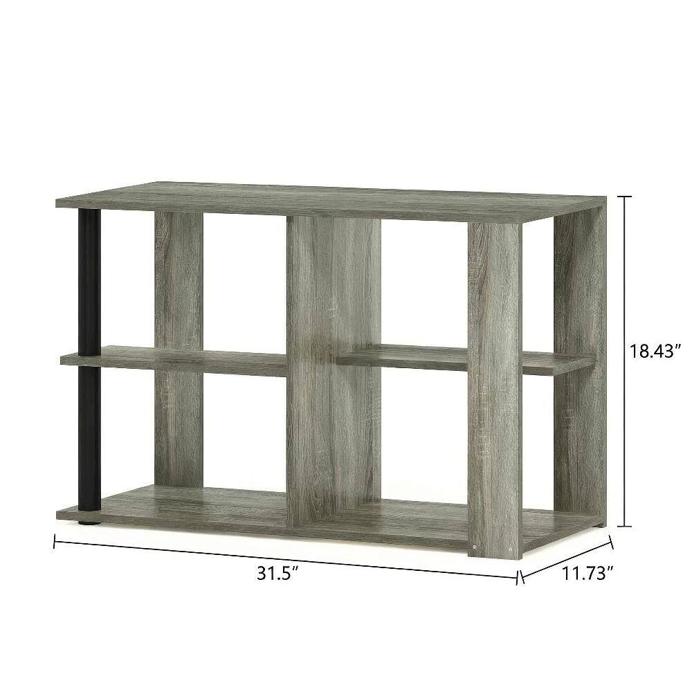 FurniFact - Narrow Coffee Table French Oak Black with Open Shelves and Sturdy Frame - French Oak/Black price history on PriceWatchPro