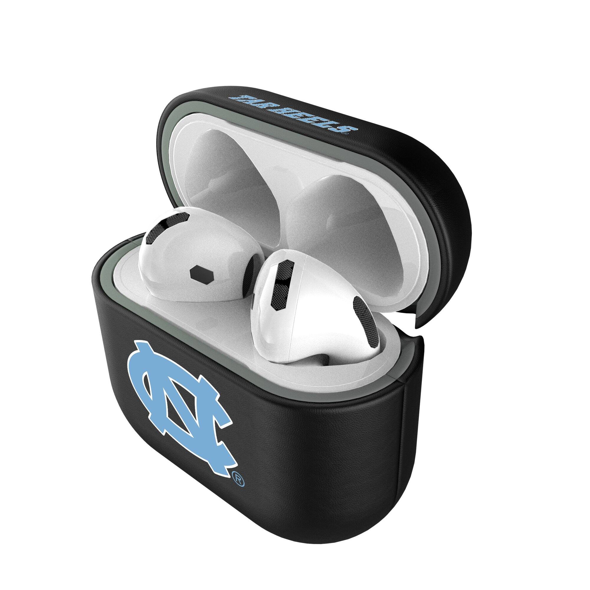 Alt View 3. Keyscaper - North Carolina Tar Heels North Carolina Tar Heels Insignia AirPods 4th Generation Case Cover - No Size - Black.