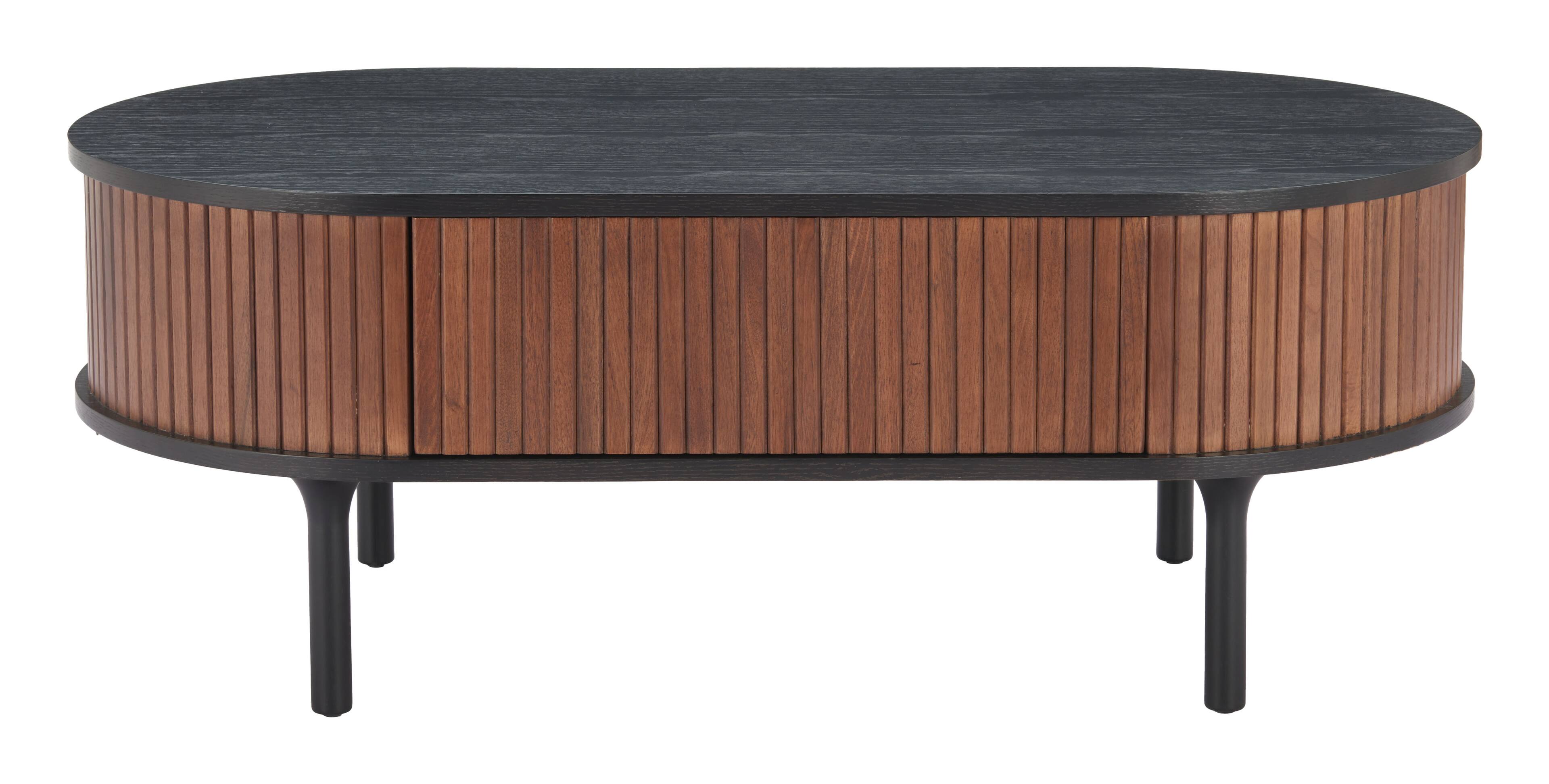 Alt View 1. Hivvago - Koriana Coffee Table Black & Walnut - Black & Walnut.
