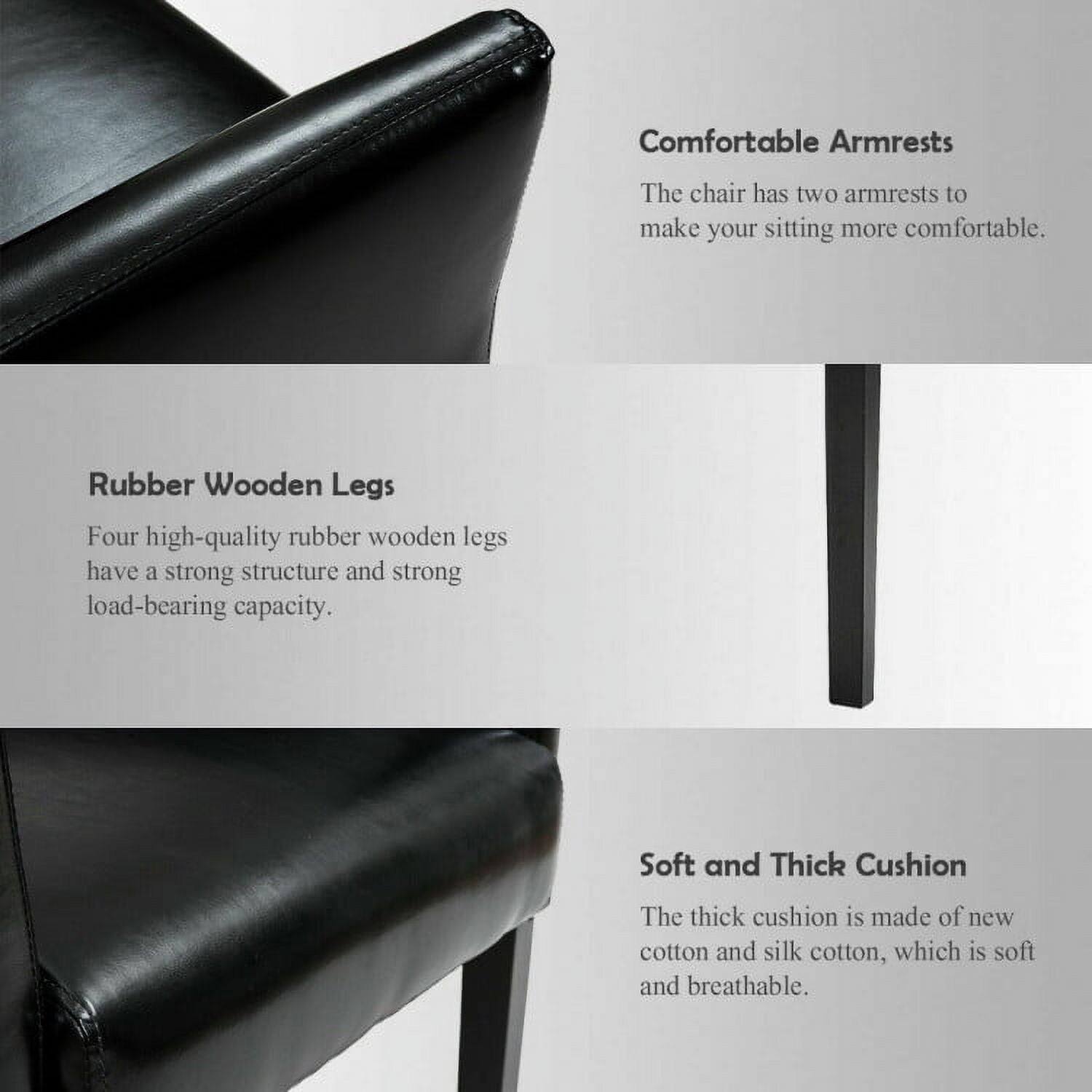 Comfortable Armrests  
The chair has two armrests to make your sitting more comfortable.

Rubber Wooden Legs  
Four high-quality rubber wooden legs have a strong structure and strong load-bearing capacity.

Soft and Thick Cushion  
The thick cushion is made of new cotton and silk cotton, which is soft and breathable.