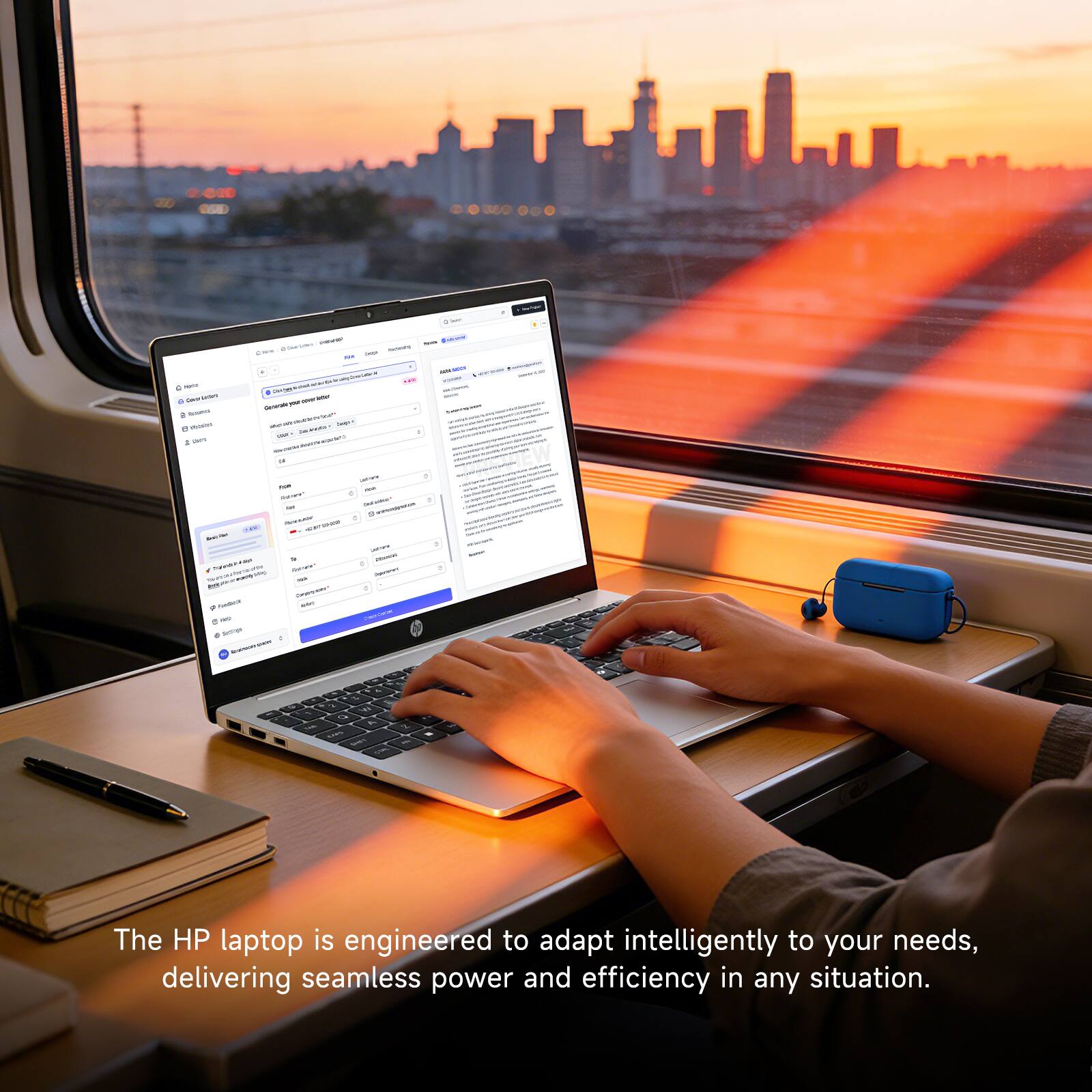 The HP laptop is engineered to adapt intelligently to your needs, delivering seamless power and efficiency in any situation.