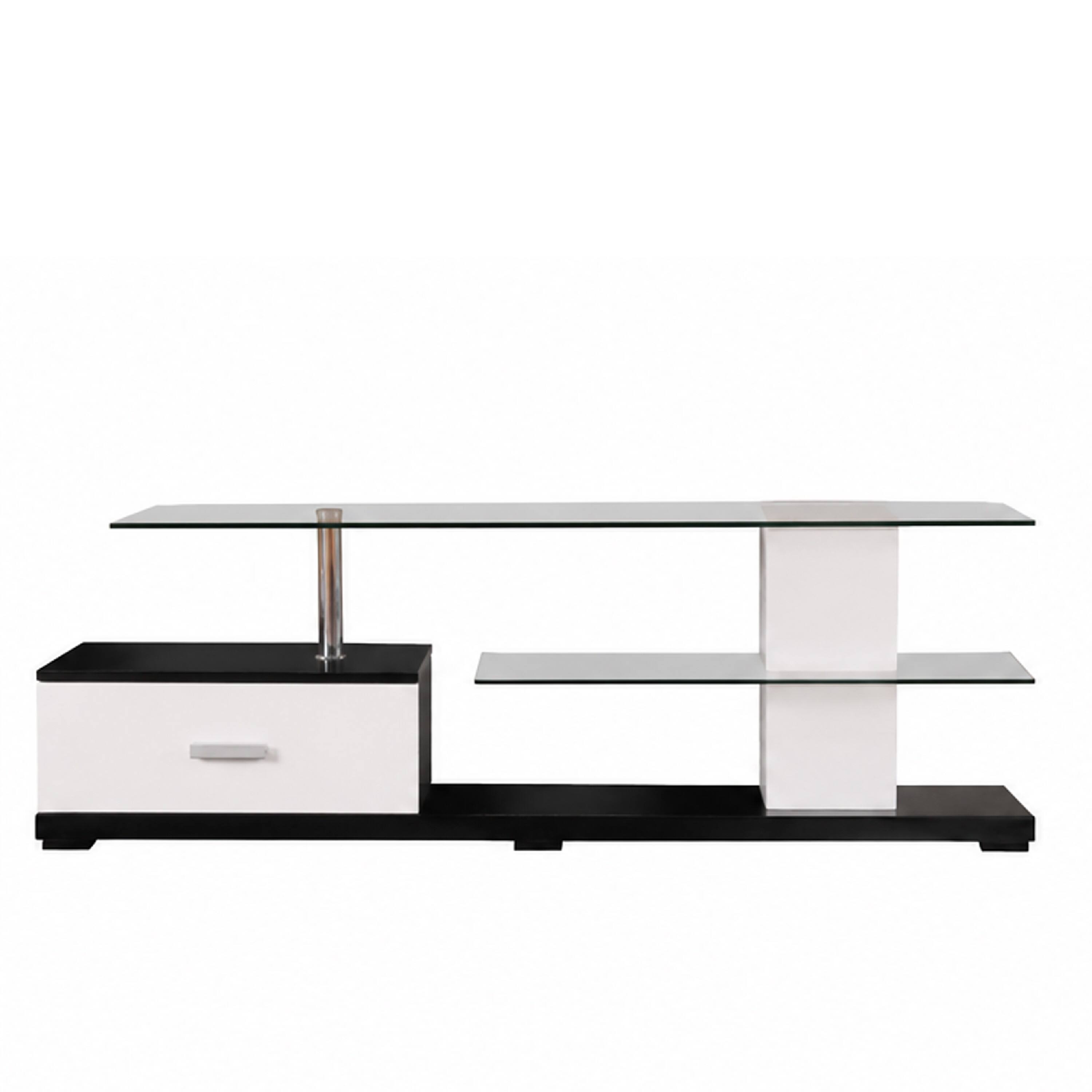 Alt View 1. Manhattan Lane - Affable TV Stand, White & Black - White & Black.