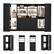 Angle. Aheaplus - U-Shaped Closet Organizer System, 104'' W Wardrobe System with 8 Drawers, 4 Hanging Rods & 13 Storage Shelves - Black.