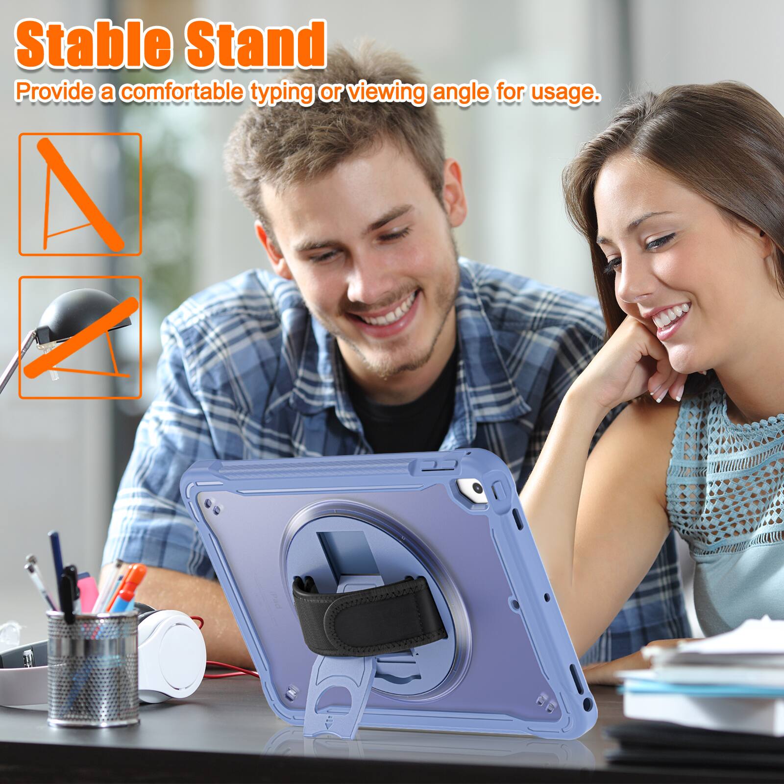 Stable Stand  
Provide a comfortable typing or viewing angle for usage.