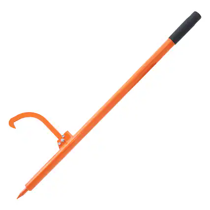 Front. VEVOR - Log Peavey, 46.5 in, Metal Handle Log Lifter, Heavy Duty Log Roller with Max 19 in Opening, Rust-Resistant Log Jack - Orange.