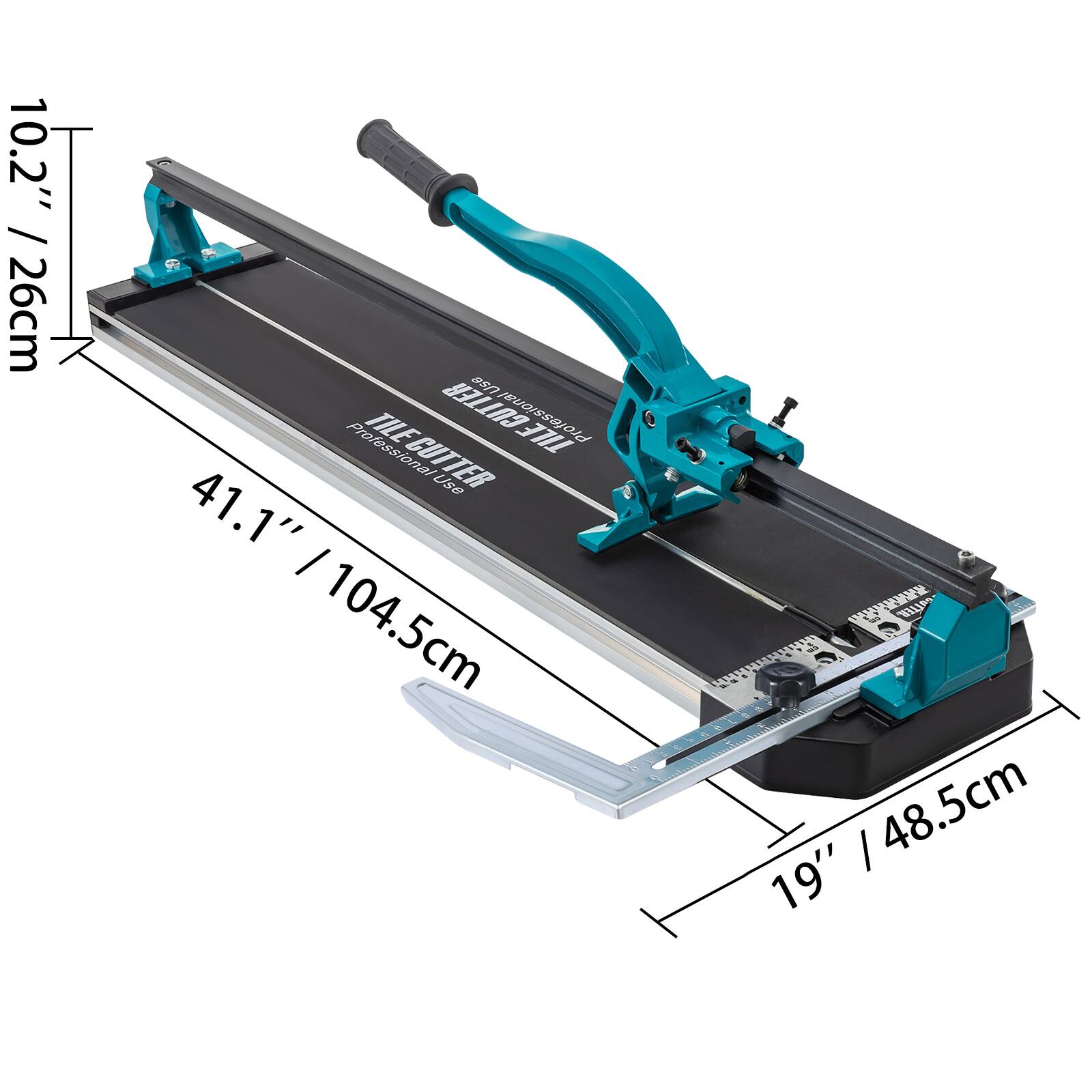 10.2" / 26cm  
41.1" / 104.5cm  
19" / 48.5cm  

TILECUTTER Professional Pro