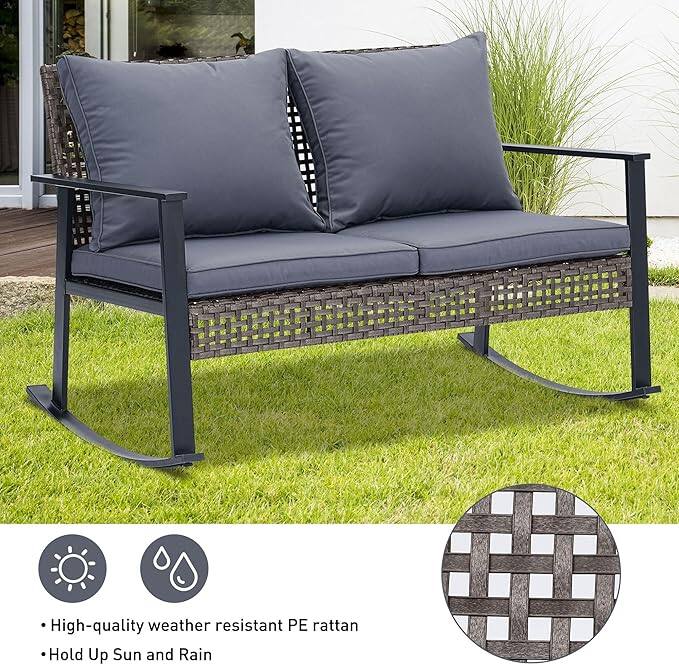 High-quality weather resistant PE rattan  
Hold Up Sun and Rain