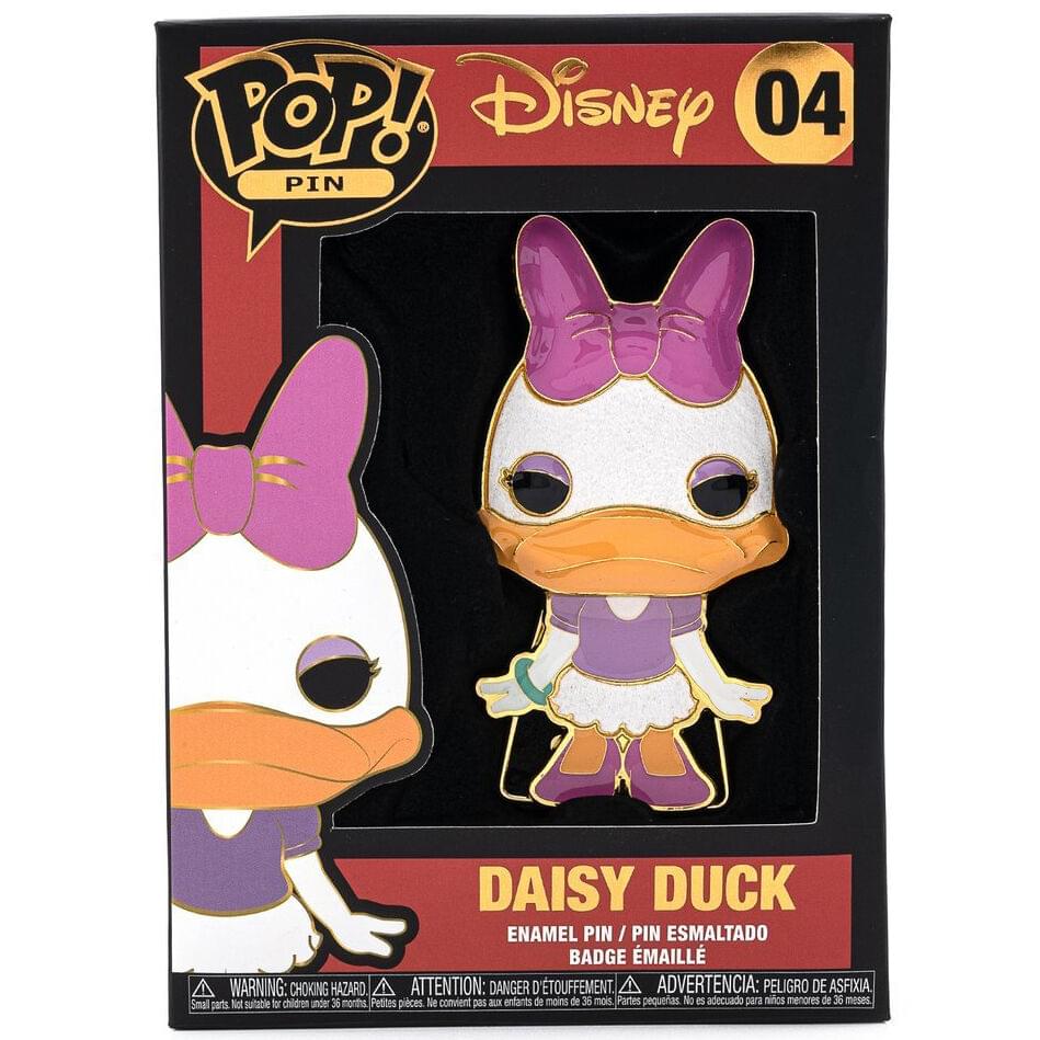 **POP! PIN**

**Disney 04**

**DAISY DUCK**

**ENAMEL PIN / PIN ESMALTADO / BADGE ÉMAILLE**

**WARNING: CHOKING HAZARD**  
**ATTENTION: DANGER D'ÉTOUFFEMENT**  
**ADVERTENCIA: PELIGRO DE ASFIXIA**

Small parts not suitable for children under 36 months.  
Petites pièces, ne convient pas aux enfants de moins de 36 mois.  
Partes pequeñas, no adecuado para niños menores de 36 meses.