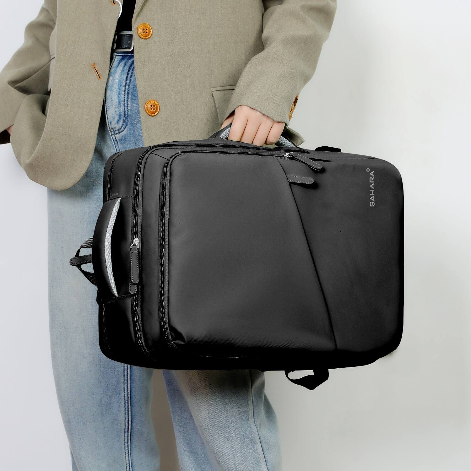 Alt View 11. SaharaCase - Water Resistant Backpack with USB Charging port for and fits up to 17.3" laptop - Black.