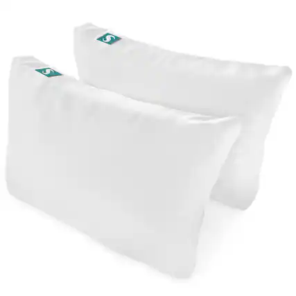 Front. Sleepgram - Sleepgram Bed Support Sleeping Pillow with Cover, Queen Size, White (2 Pack) - White.