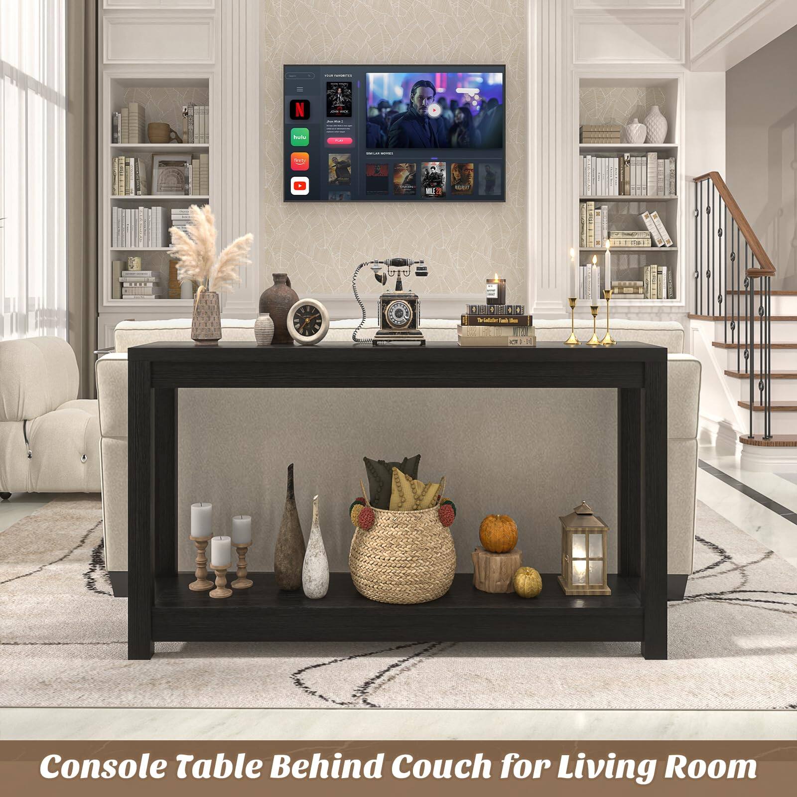 Console Table Behind Couch for Living Room