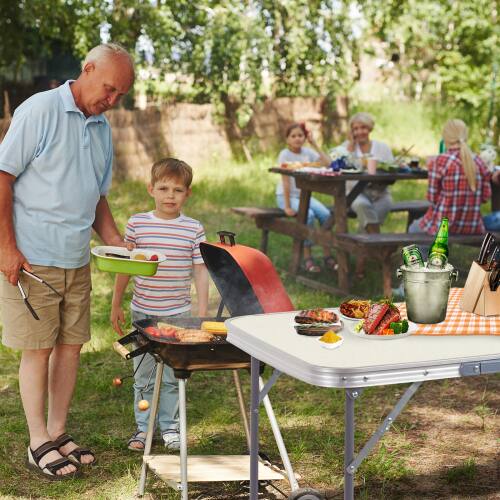 Alt View 8. Winado - 2.3FT Portable Folding Camping Table Aluminum with Carrying Handle Lightweight for Indoor Outdoor Party Picnic Camping - White.
