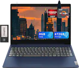 Lenovo - IdeaPad 5 15.6" Laptop,AMD Ryzen 7 5825U,8GB RAM,512GB SSD+160GB Dock Set,AMD Radeon Graphics,Win 11 - Abyss Blue