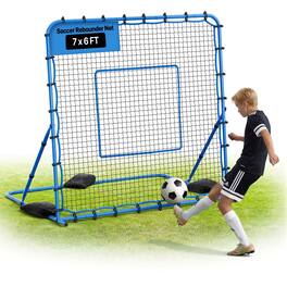 VEVOR - Soccer Rebounder Net, Quick-Switch Angle Soccer Goal Rebounder for Control, Passing Practice, Heavy-Duty Iron Frame - Blue + Black
