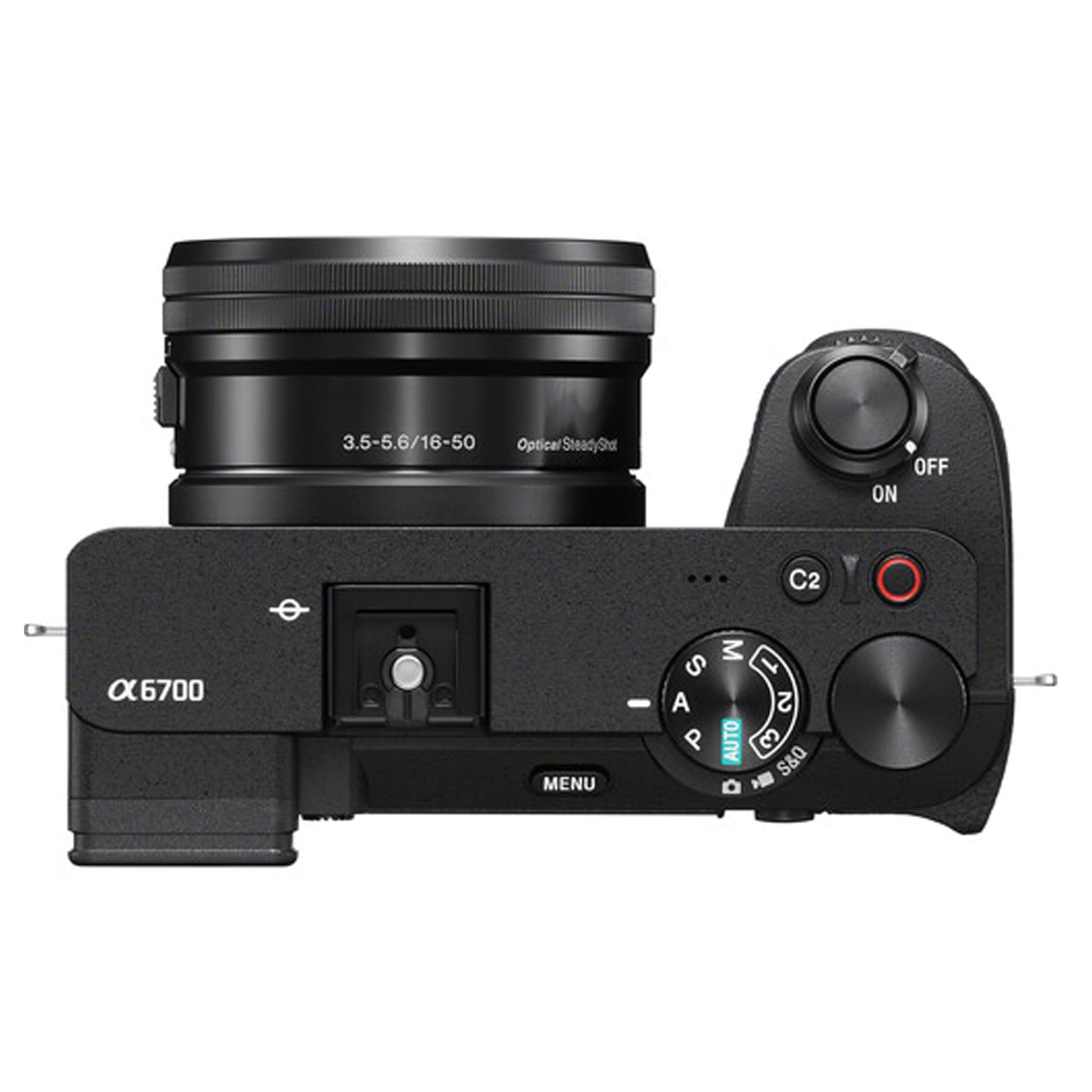 3.5-5.6/16-50 Optical SteadyShot OFF ON C2  
6700 MENU - M S 1 A 2 P AUTO 3 S&0