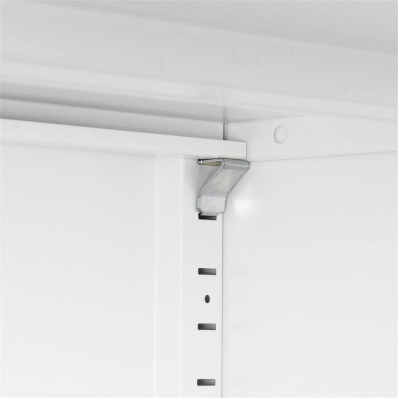 Alt View 5. HTUTWOO - NO LOCK Metal Storage Cabinet with 2 Doors and 2 Adjustable Shelves - Steel File Cabinet for Home Office School Gym - White.